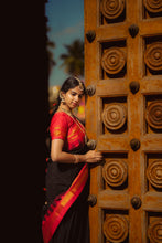 Load image into Gallery viewer, Black Ilkal Blended Silk Saree
