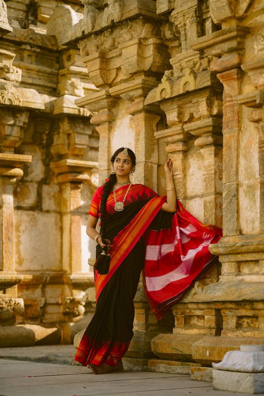 Black Ilkal Blended Silk Saree