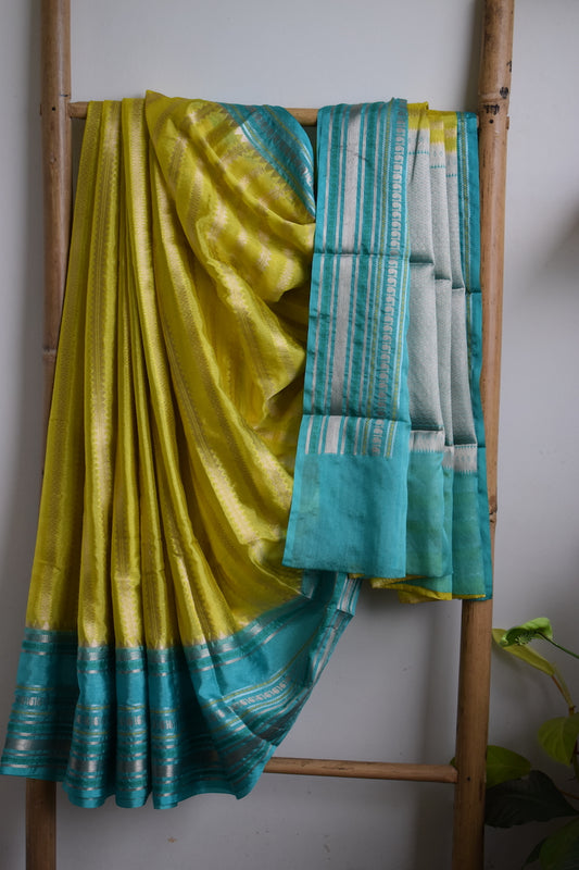 Canary Yellow Benarasi Katan Warm Silk Saree