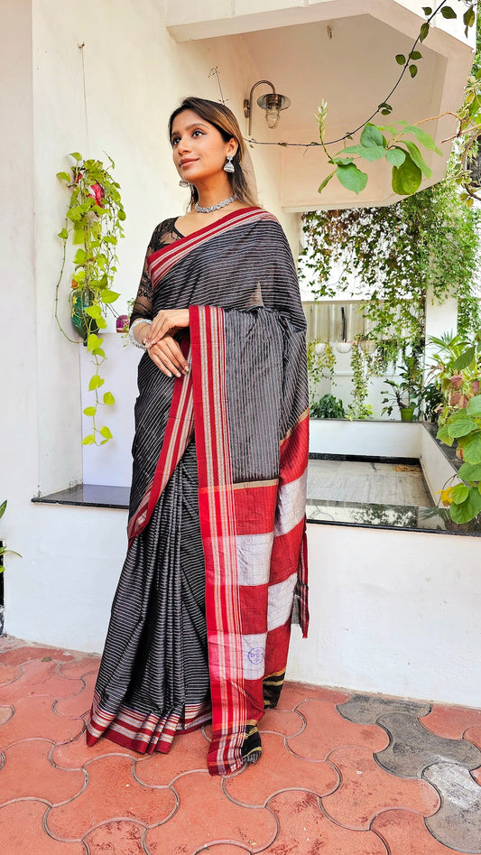 Black Gomedadi Ilkal Cotton Saree