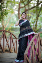 Load image into Gallery viewer, Black Linen Saree
