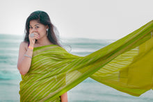 Load image into Gallery viewer, Lime Green Benarasi Katan Warm Silk Saree
