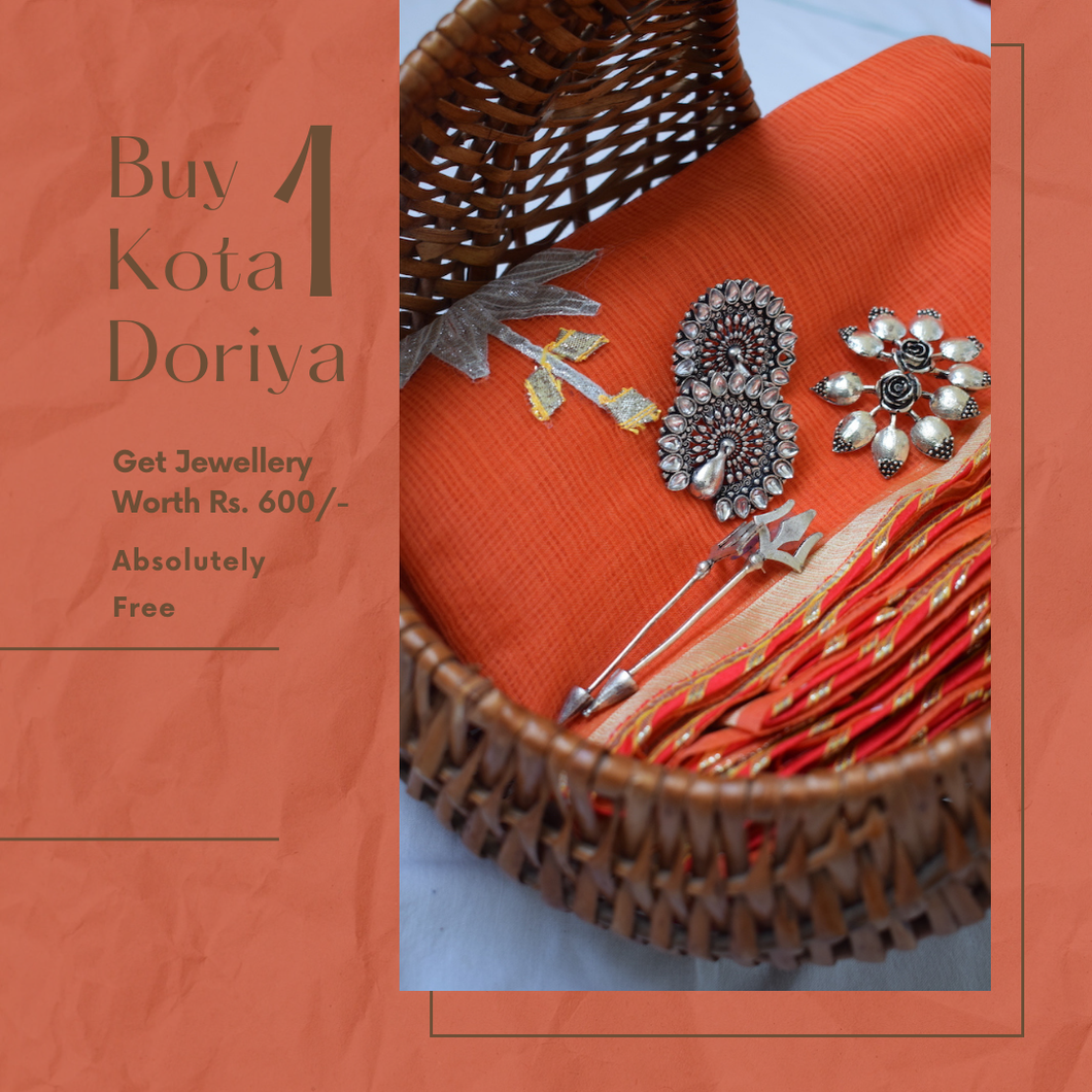 Kesari - Buy Kota Doriya Saree & Get Earrings Free