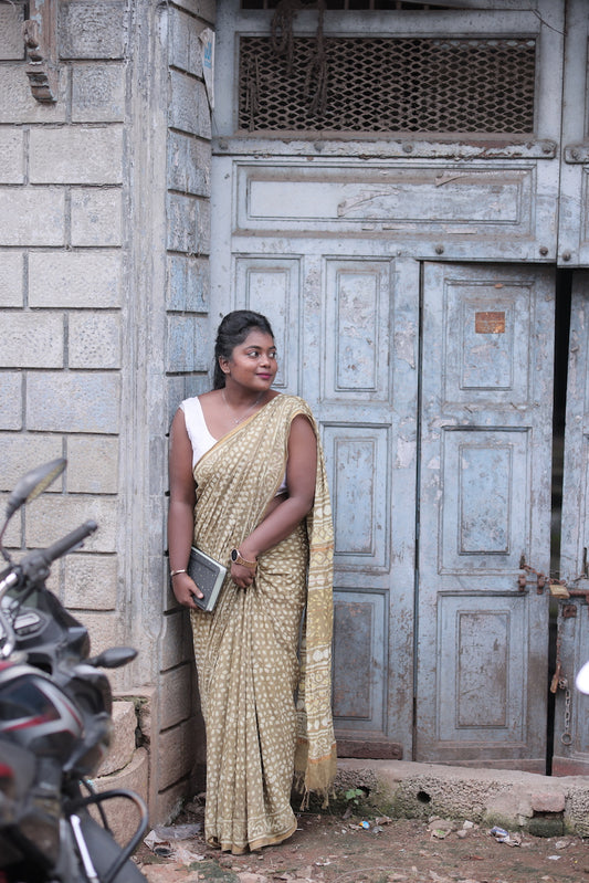 Earthy Chanderi Cotton Silk Saree