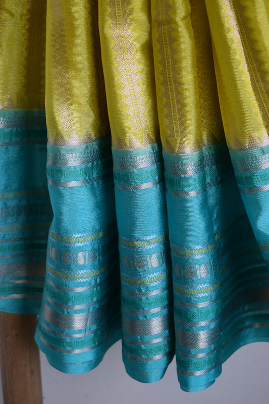 Canary Yellow Benarasi Katan Warm Silk Saree