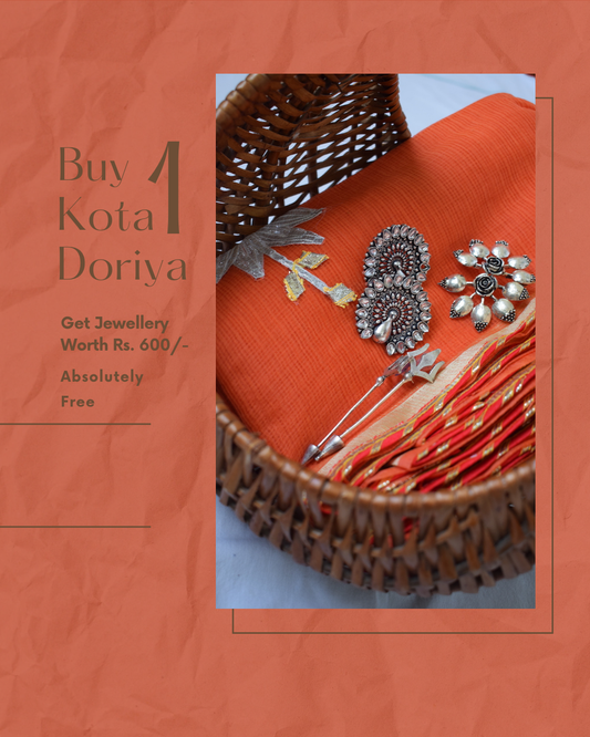 Kesari - Buy Kota Doriya Saree & Get Earrings Free