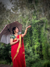 Load image into Gallery viewer, Red Linen Saree
