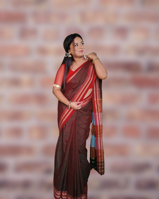 Shot Green Gomedadi Ilkal Cotton Saree