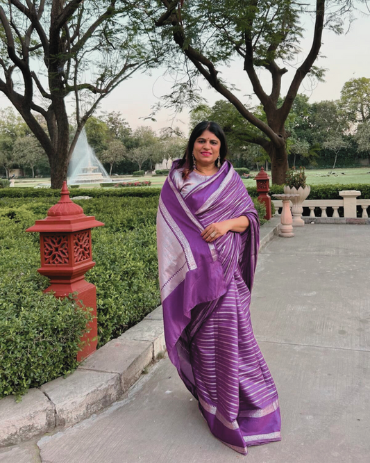 Purple Benarasi Katan Warm Silk Saree