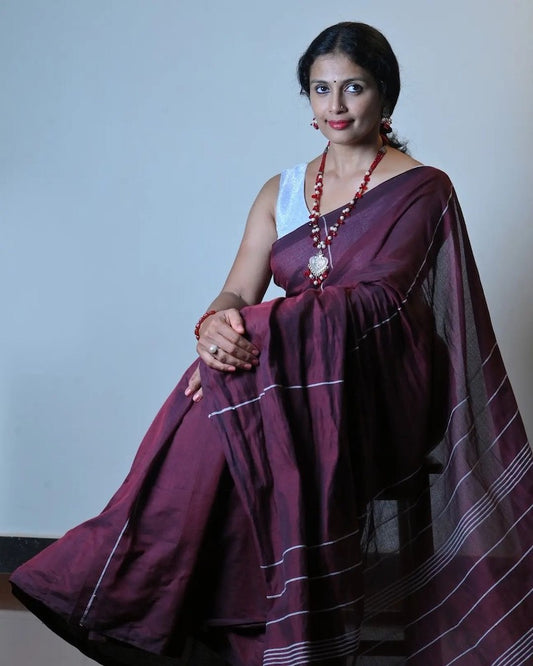 Coffee Bean Brown Khesh Cotton Saree