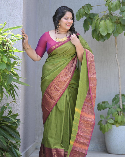 Green Kanchi Cotton Saree