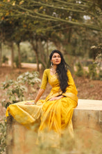 Load image into Gallery viewer, Mustard Benarasi Katan Warm Silk Saree
