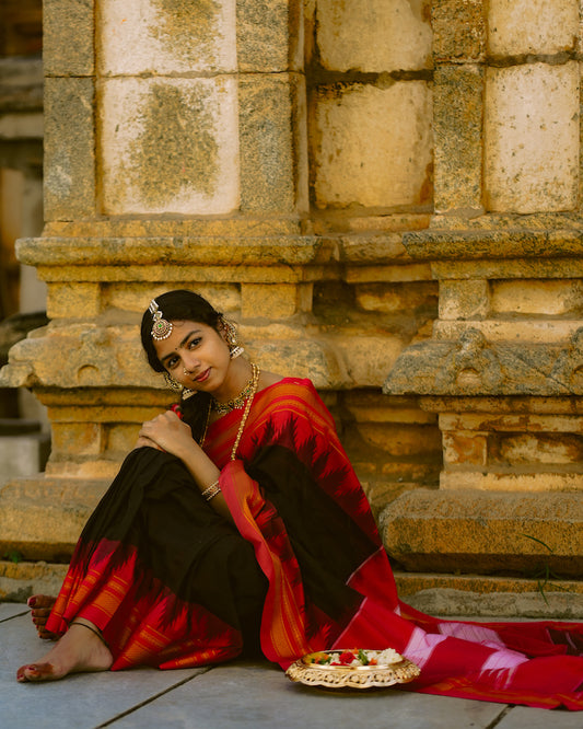 Black Ilkal Blended Silk Saree