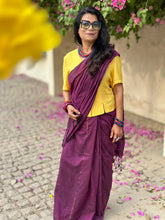 Load image into Gallery viewer, Aubergine Khesh Cotton Saree
