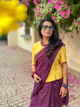 Load image into Gallery viewer, Aubergine Khesh Cotton Saree
