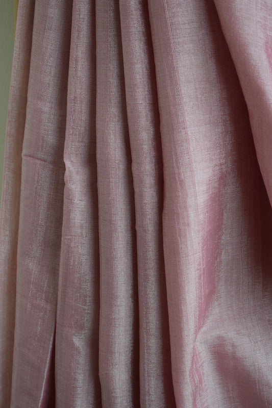 Baby Pink Ilkal Viscose Saree with Chikki Paras Border