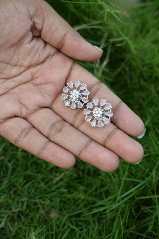 Baby Pink American Diamond Studs