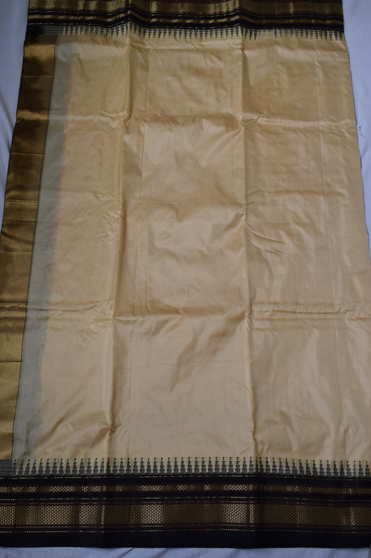 Beige Ilkal Silk Saree