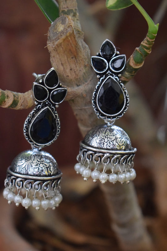 Black Stone Jhumka