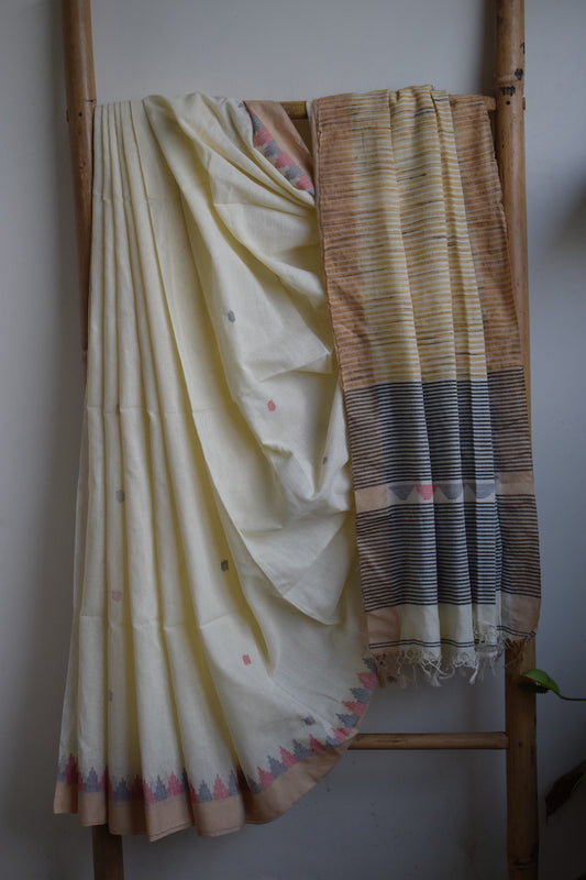 Off White Cotton Jamdani Saree