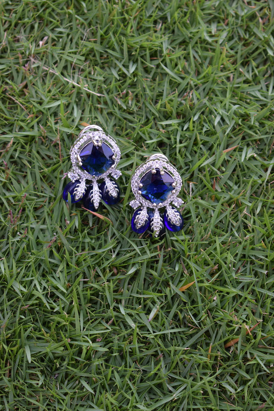 Blue American Diamond Earrings