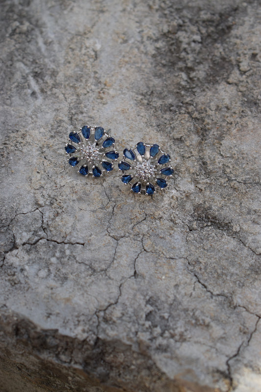 Blue American Diamond Studs