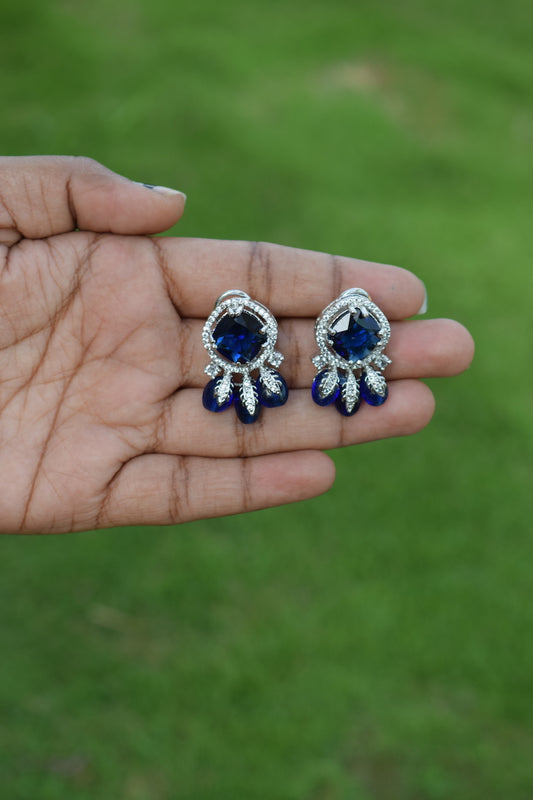 Blue American Diamond Earrings