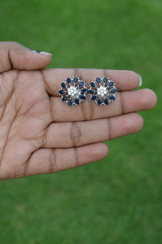 Blue American Diamond Studs