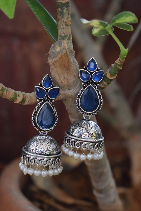 Blue Stone Jhumka