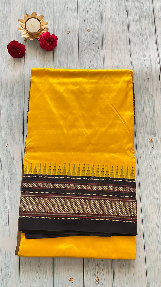 Yellow Ilkal Silk Saree