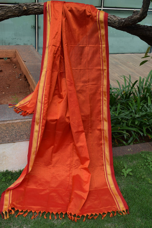 Fiery Orange Khun Dupatta