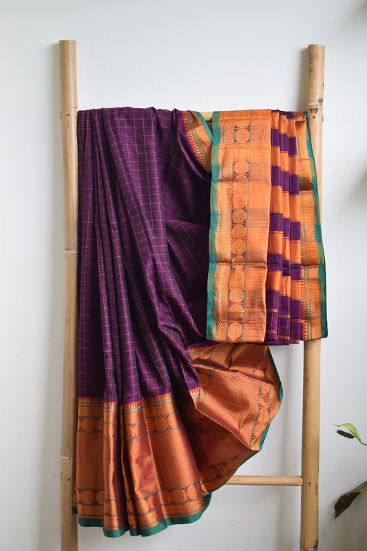 Deep Purple Mercerised Cotton Saree