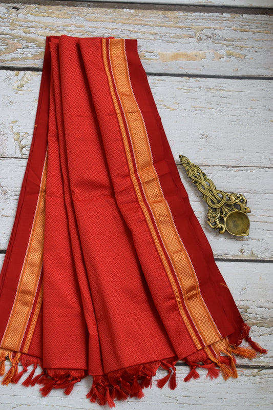 Fiery Orange Khun Dupatta