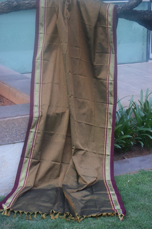 Green & Yellow Dual Shade Khun Dupatta