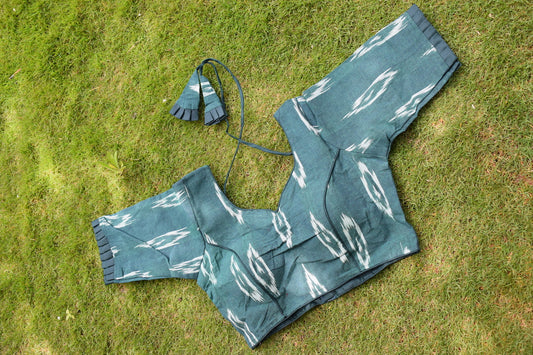 Green Ikkat Cotton Blouse