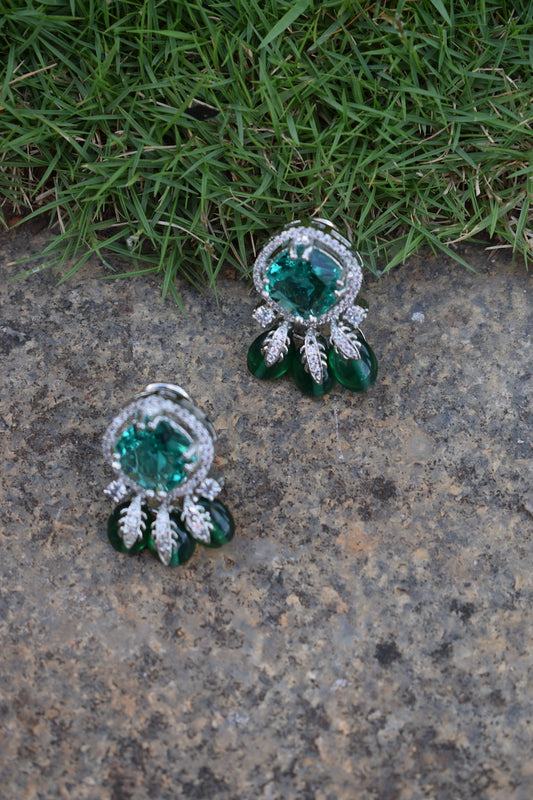 Green American Diamond Earrings