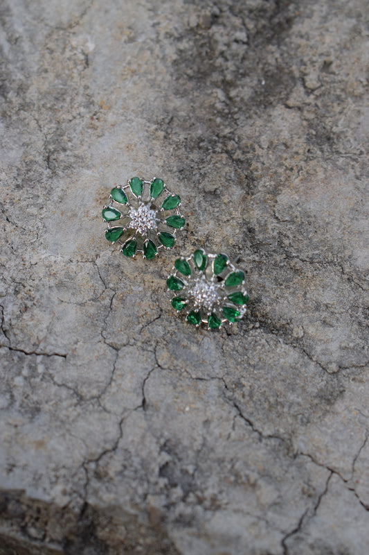 Green American Diamond Studs