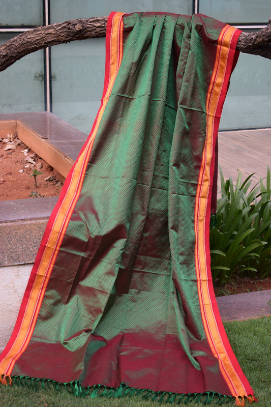 Green & Red Dual Shade Khun Dupatta