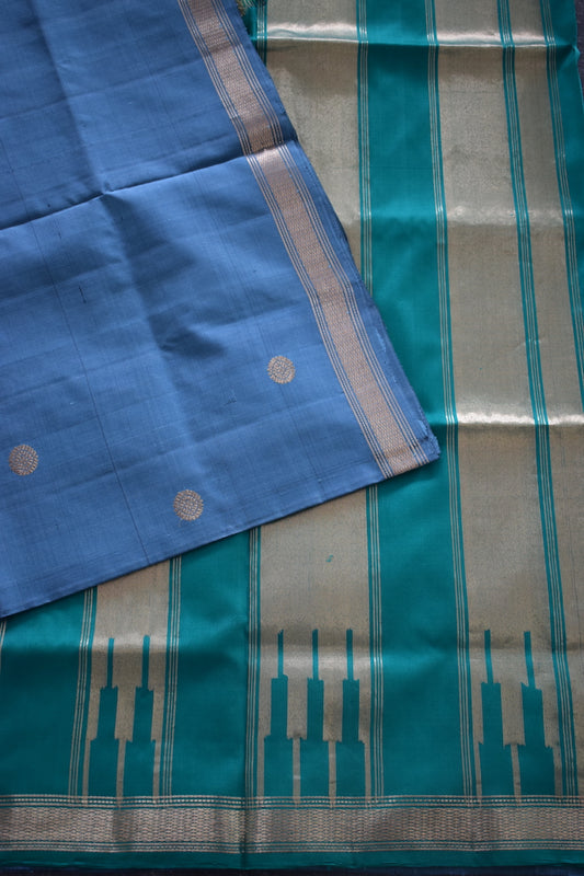 Grey Kanjeevaram Butta Silk Saree