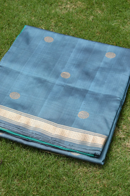 Grey Kanjeevaram Butta Silk Saree