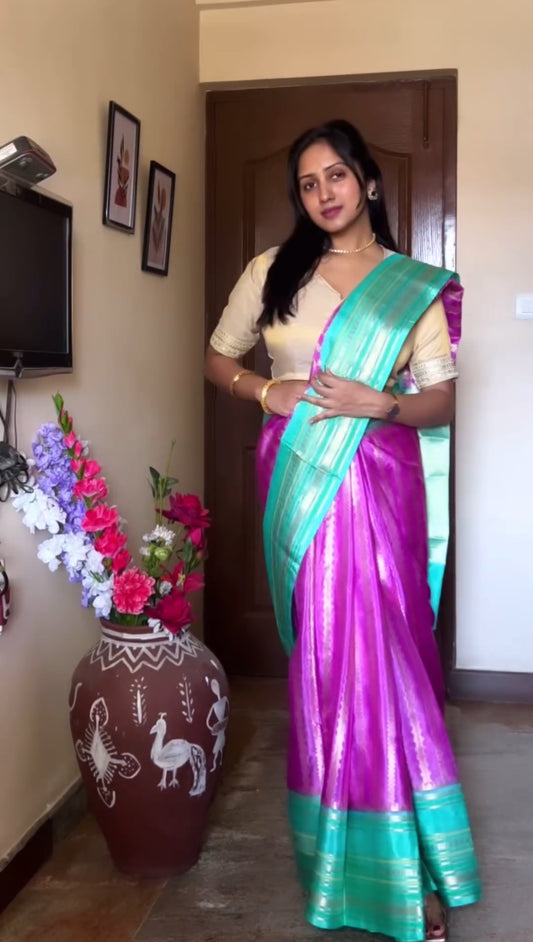 Pink Benarasi Katan Warm Silk Saree