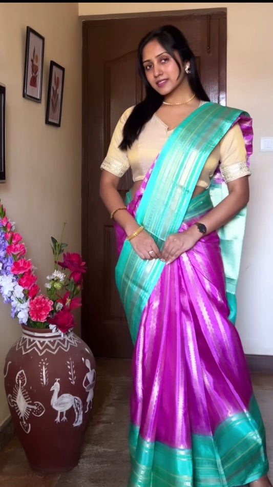 Pink Benarasi Katan Warm Silk Saree