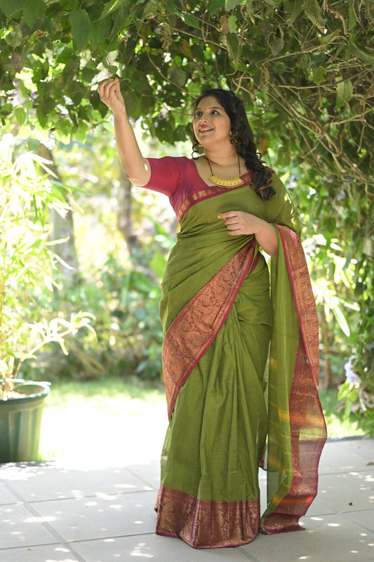 Green Kanchi Cotton Saree