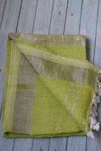 Load image into Gallery viewer, Lime Green Linen Saree
