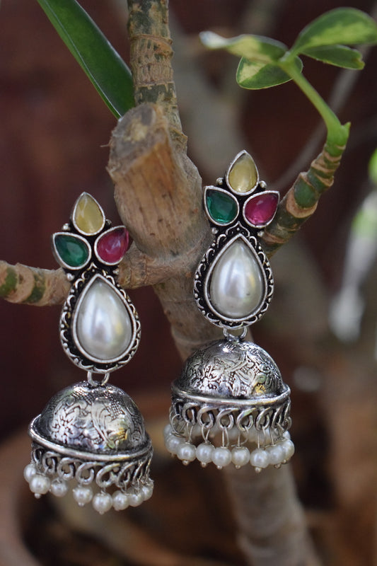 Multi Colour Stone Jhumka