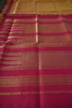 Load image into Gallery viewer, Mustard Kanjeevaram Stripes Silk Saree
