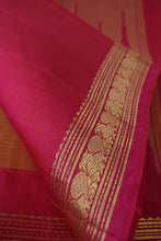 Load image into Gallery viewer, Mustard Kanjeevaram Stripes Silk Saree
