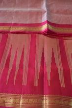 Load image into Gallery viewer, Onion Pink Kanjeevaram Stripes Silk Saree
