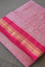 Load image into Gallery viewer, Onion Pink Kanjeevaram Stripes Silk Saree
