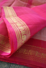 Load image into Gallery viewer, Onion Pink Kanjeevaram Stripes Silk Saree
